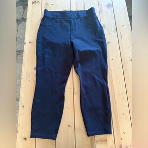 Spanx Pants Womens MP Medium Petite Blue The Perfect Pant Ankle 4-Pocket Ponte